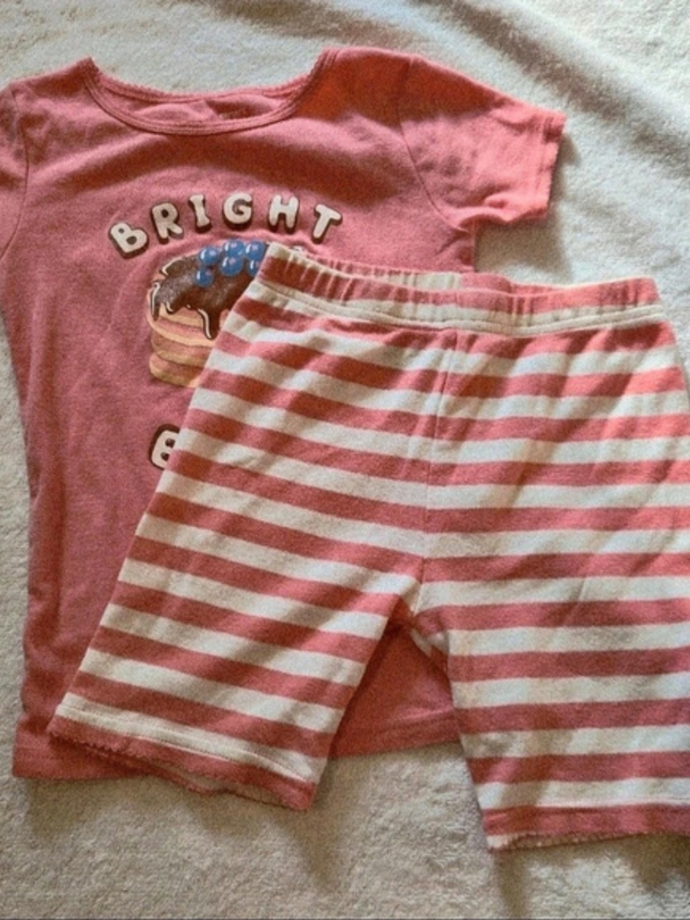 Carter's Bright and Early Pancake Pajama Set Girls Size 6